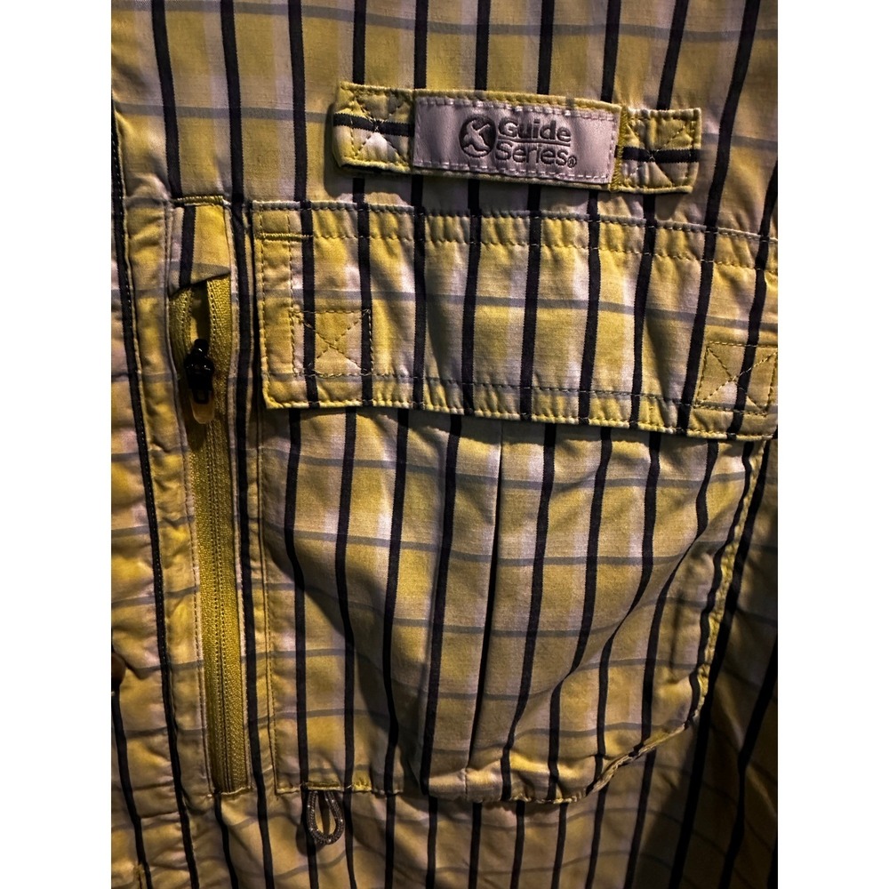 Gander Mountain Guide Series Mens Yellow Plaid Long Sleeve Fishing Shirt Medium - Picture 3 of 5